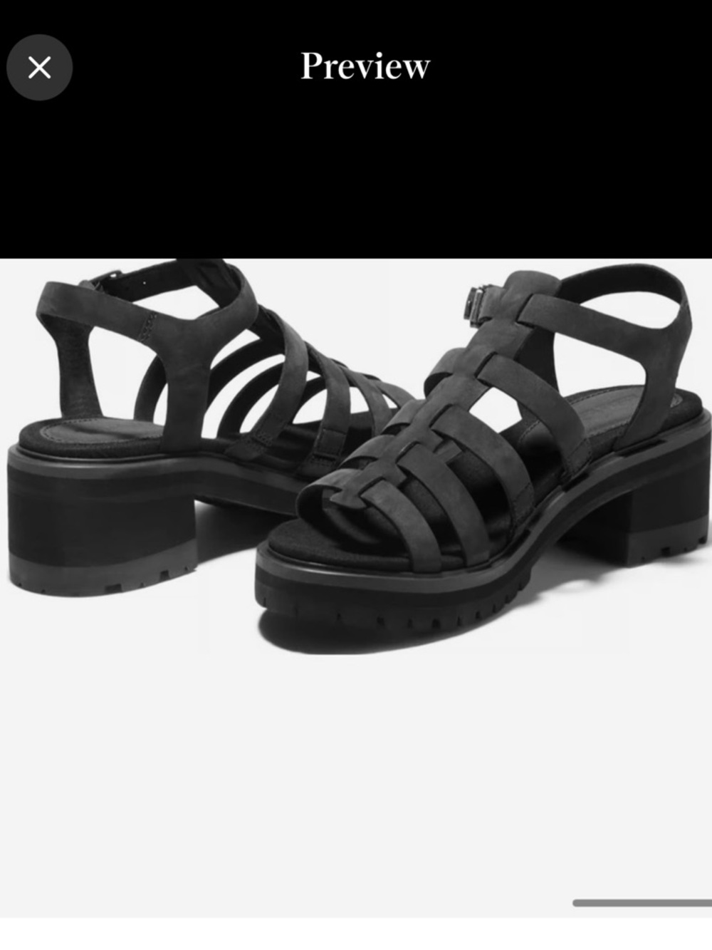Brand new Timberland Violet Marsh Fish stacked Sandals for Women - Black 7.5